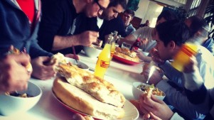 Lunch break at Sektor 5, a coworking space in Vienna